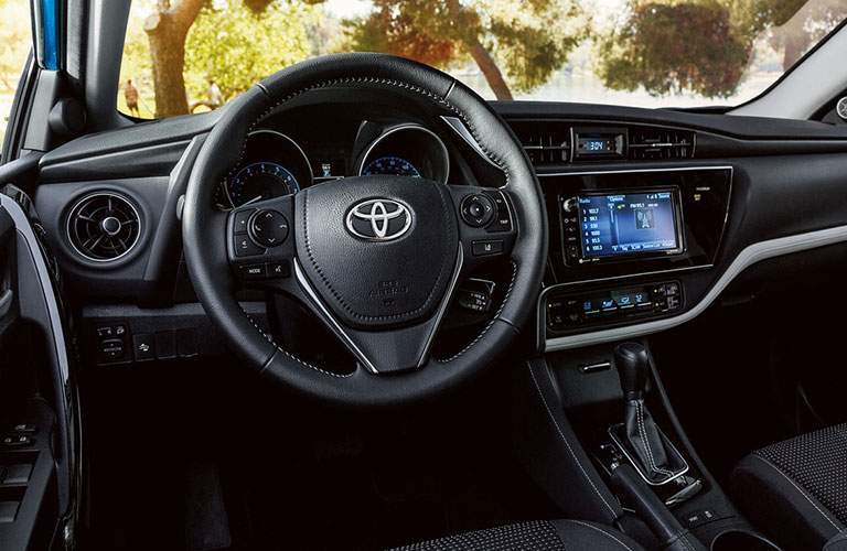 2018 Toyota Corolla iM steering wheel and dashboard, driver's point of view