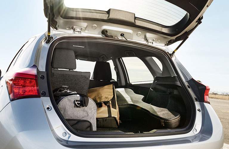 2018 Toyota Corolla iM cargo in cargo area with hatchback open