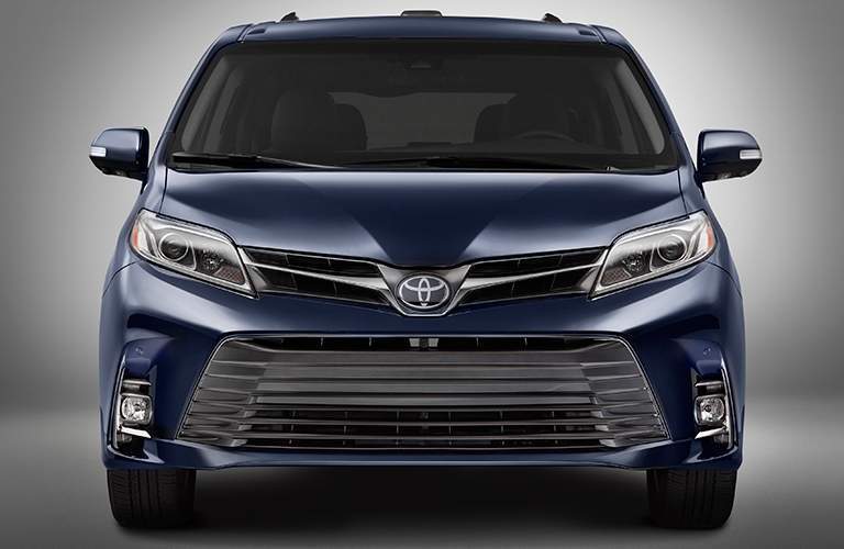front view of dark blue 2018 Toyota Sienna