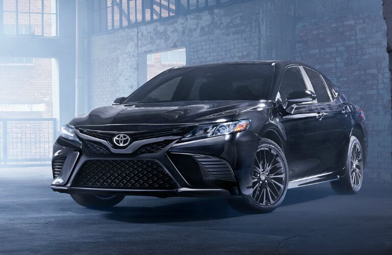 Front view of black 2019 Toyota Camry