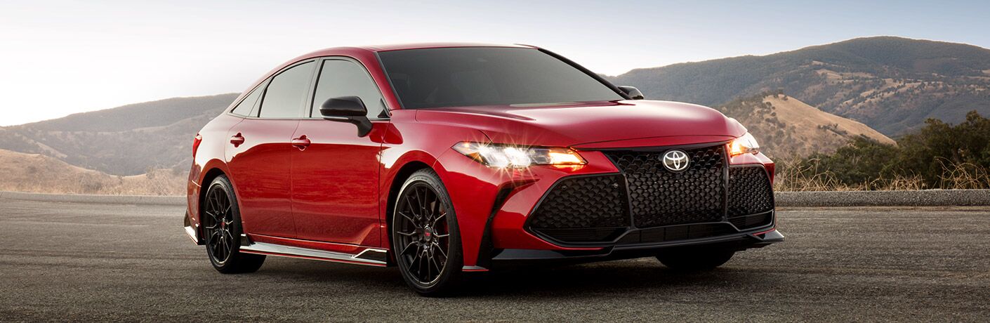 Front view of red 2020 Toyota Avalon