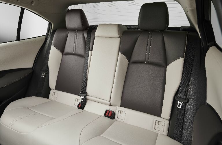 White and grey rear seats in 2020 Toyota Corolla