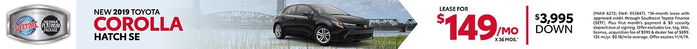 2019 Corolla Hatch SE 2019 Corolla Hatch SE