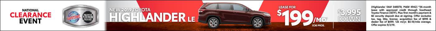 New 2019 Toyota Highlander New 2019 Toyota Highlander