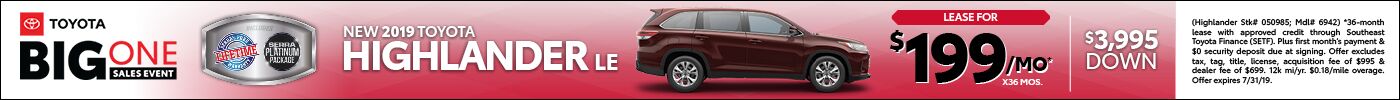 New 2019 Toyota Highlander New 2019 Toyota Highlander