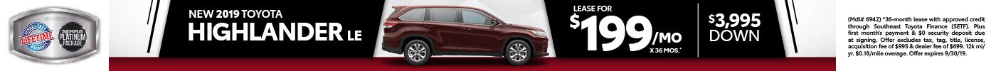 New 2019 Toyota Highlander New 2019 Toyota Highlander