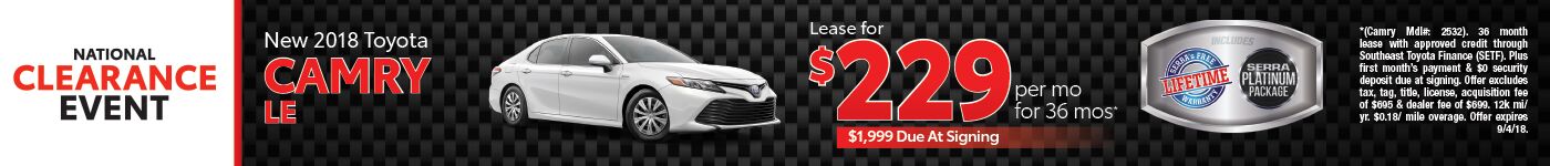 National Clearance 2018 Camry National Clearance 2018 Camry