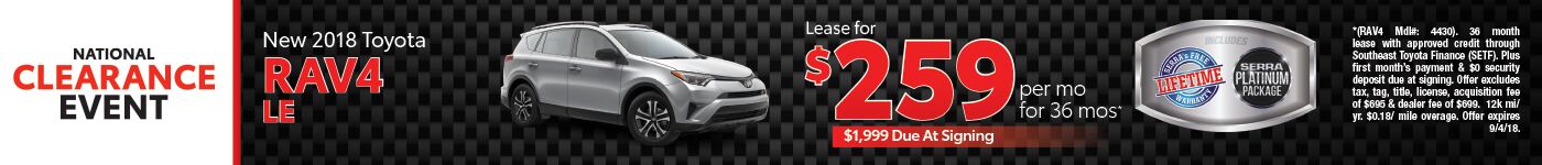 National Clearance 2018 RAV4 National Clearance 2018 RAV4