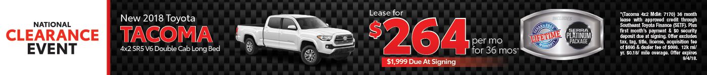 National Clearance 2018 Tacoma National Clearance 2018 Tacoma