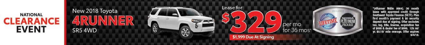 National Clearance 2018 4Runner National Clearance 2018 4Runner
