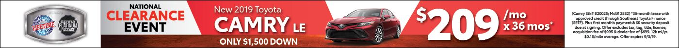 2019 Camry LE Aug. 2019 Camry LE Aug.
