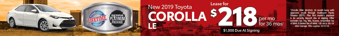 2019 Toyota Corolla 2019 Toyota Corolla