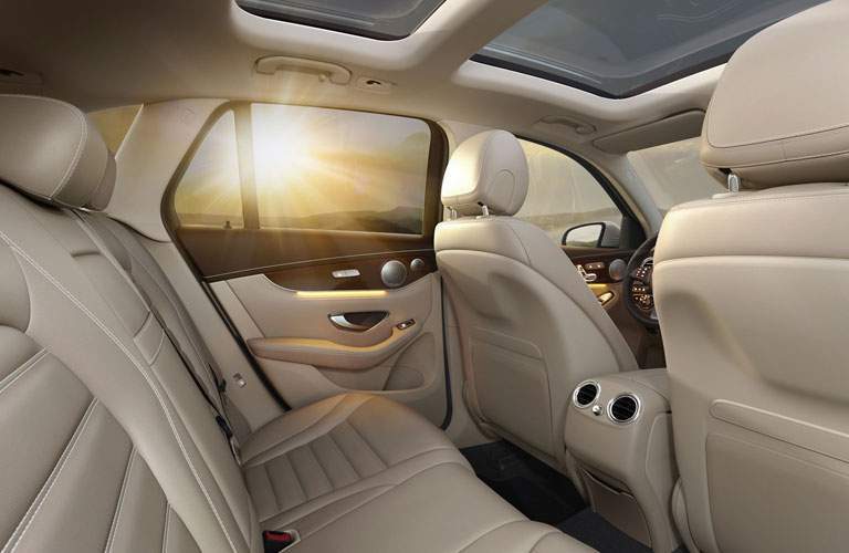 A photo showing the rear seats of the 2018 Mercedes-Benz GLC.