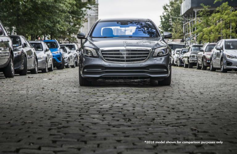 Gray 2019 MB S-Class Front End on Street