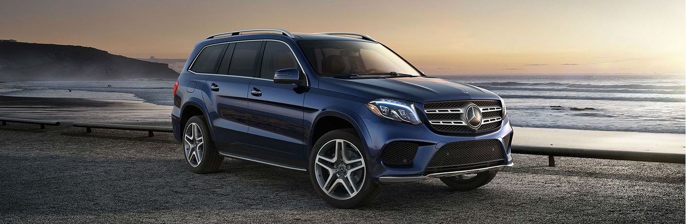 2019 MB GLS exterior front fascia and passenger side in front of water