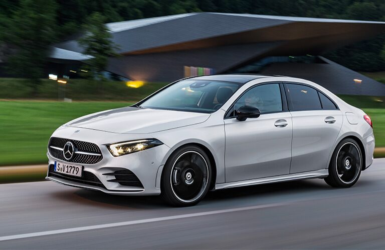 2019 Mercedes-Benz A-Class white side view