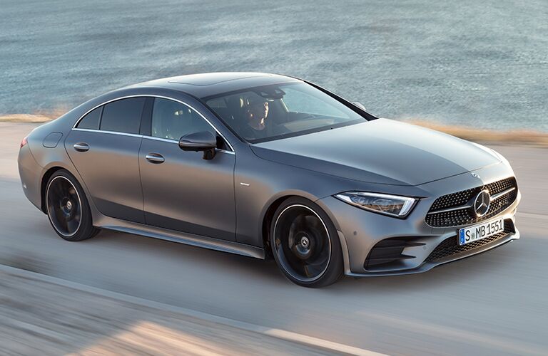 Gray 2019 MB CLS Coupe on Highway