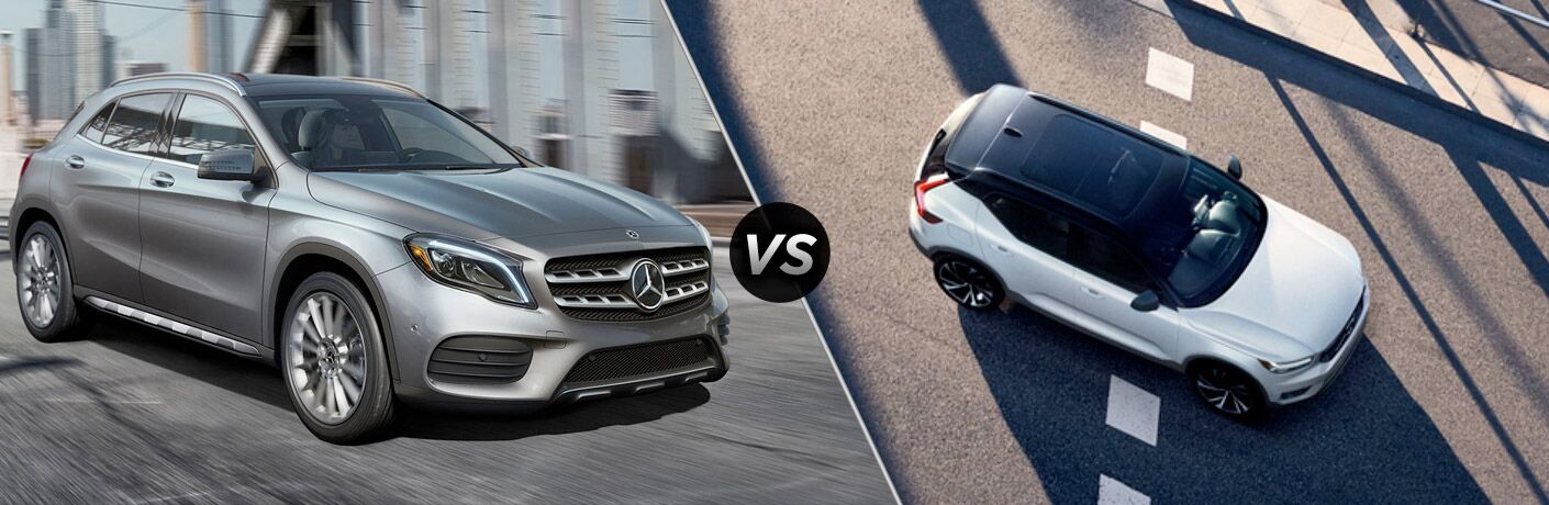 2019 Mercedes-Benz GLA SUV in Silver vs 2019 Volvo XC40 in White