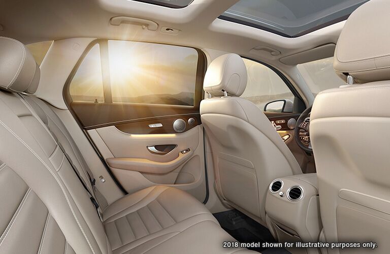 View of the rear seats of the 2019 Mercedes-Benz GLC