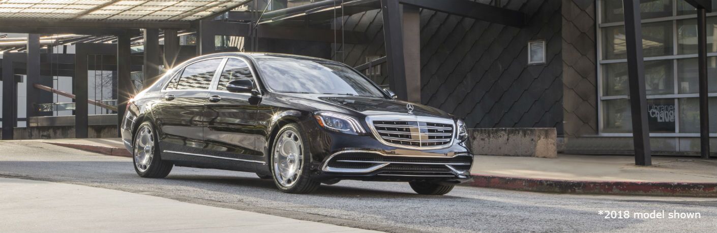 2020 Mercedes-Maybach exterior front fascia and passenger side on town road