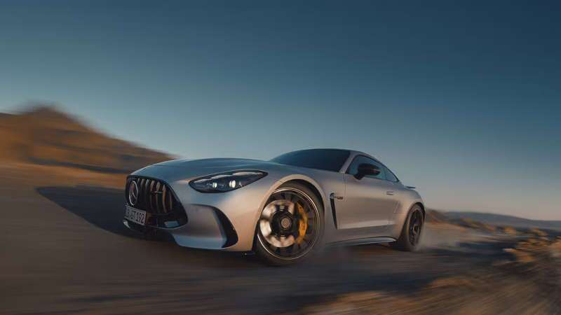A front quarter exterior view of the 2026 Mercedes-AMG® GT 63 Coupe