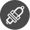 Grey dot with spark plug icon