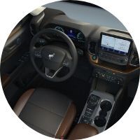 2021 Ford Bronco Sport dashboard and steering wheel