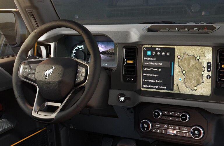2021 Ford Bronco dashboard and steering wheel