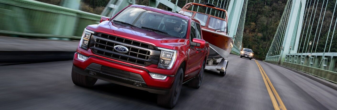 2021 Ford F-150 Hybrid towing boat