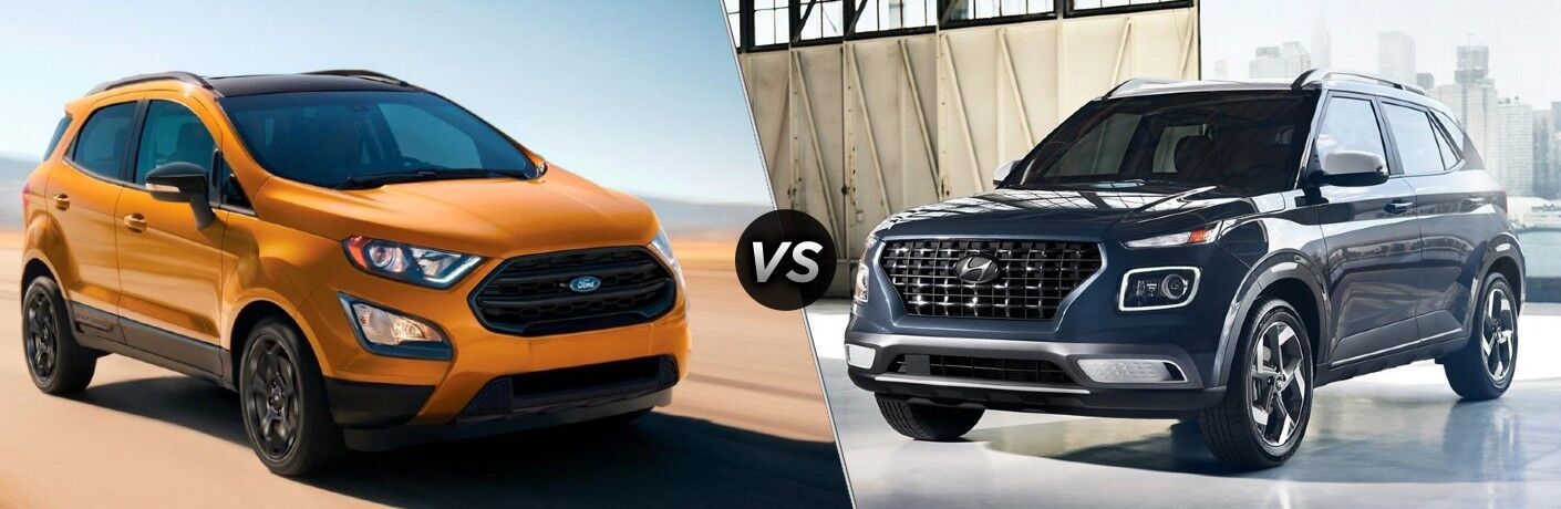 2022 Ford EcoSport vs 2022 Hyundai Venue front quarter view
