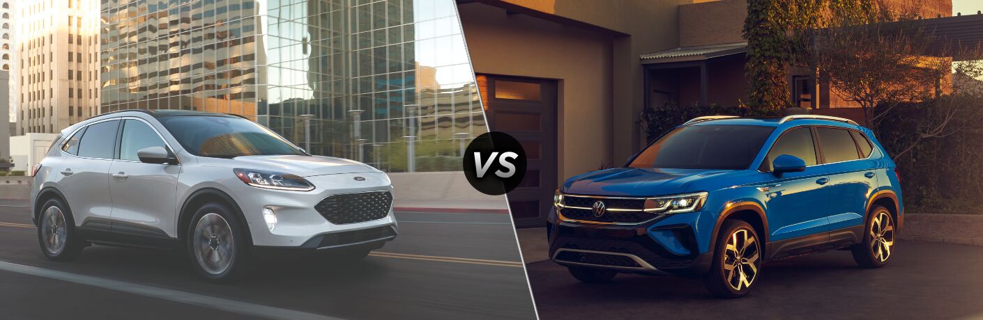2022 Ford Escape Vs. 2022 Volkswagen Taos front quarter view