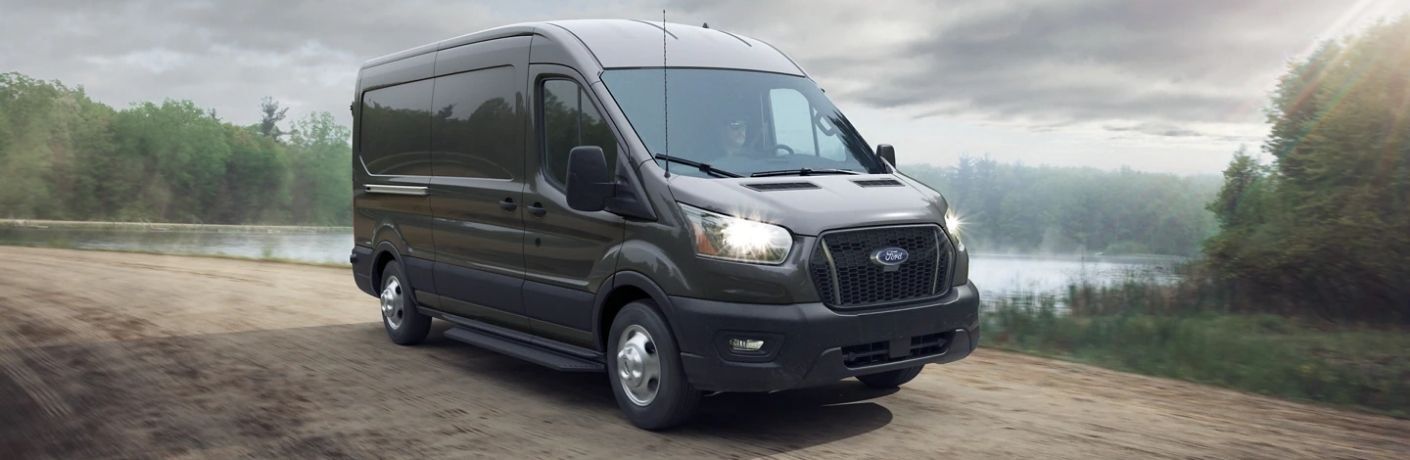 2022 Ford Transit Front and Side View by the lake