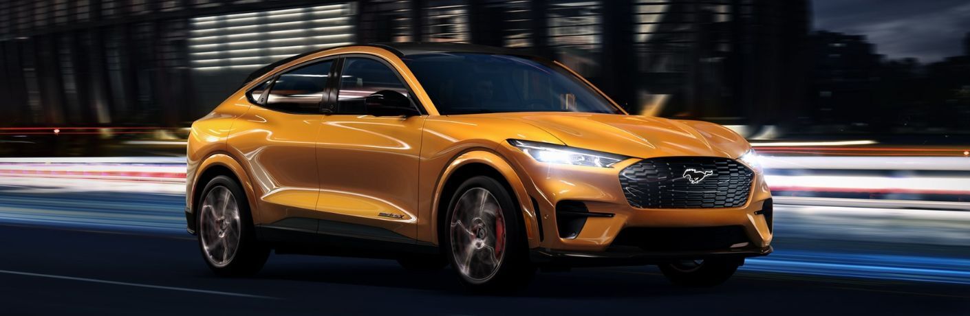 2023 Ford Mustang Mach-E® on the road at night