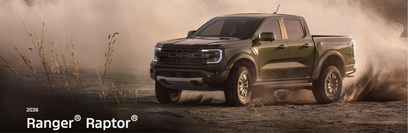 2026 Ford Ranger Raptor front and side view