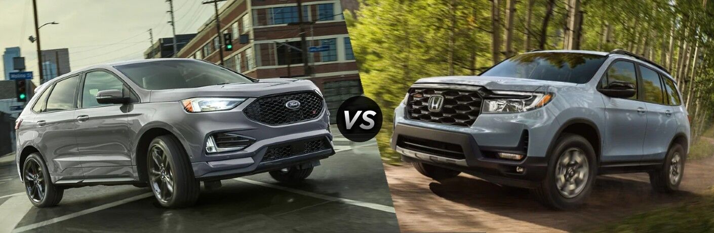 Side by side comparison between 2022 Ford Edge and 2022 Honda Passport