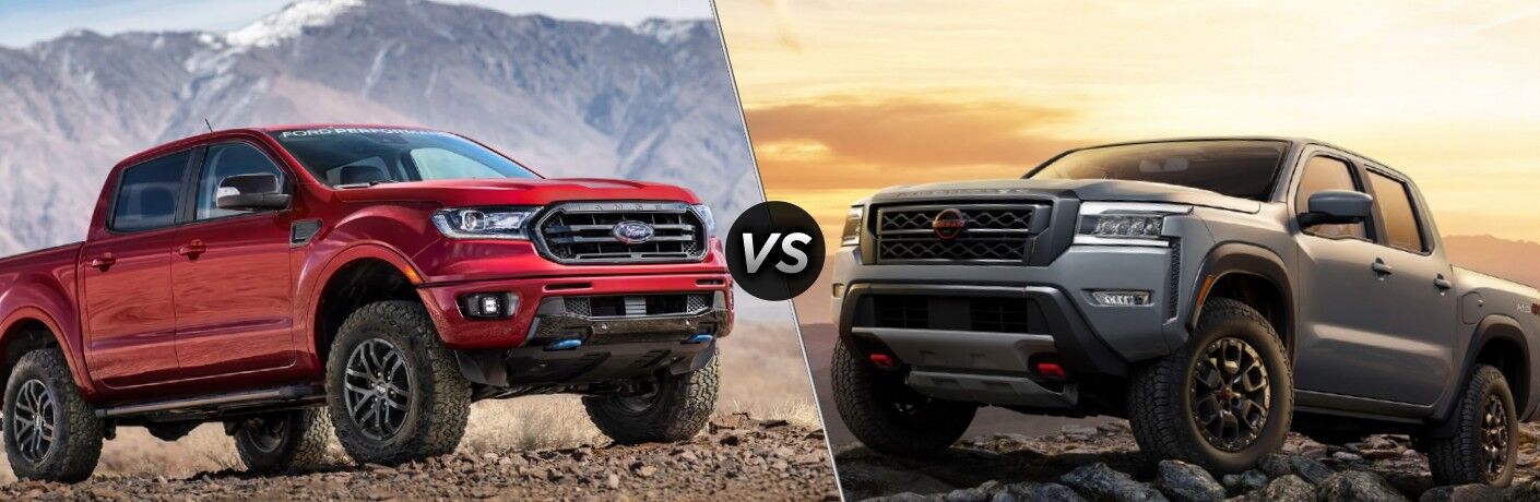 Side by side comparison between 2022 Ford Ranger and 2022 Nissan Frontier