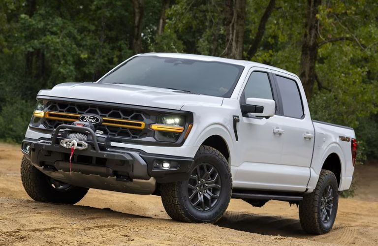 Front-quarter view of the 2024 Ford F-150 White