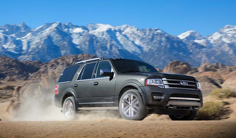 Massive grey Ford Expedition taking to the trails