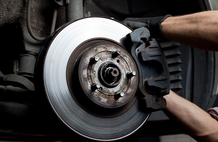 Closeup of car brake