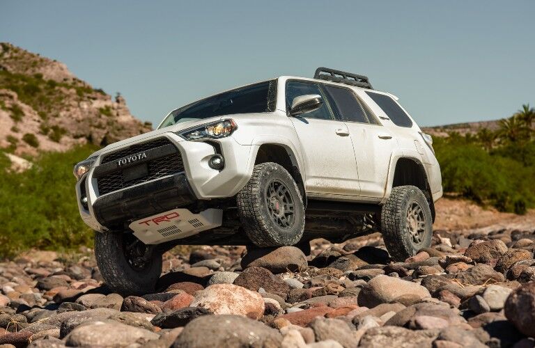 2021 Toyota 4Runner white rock crawling