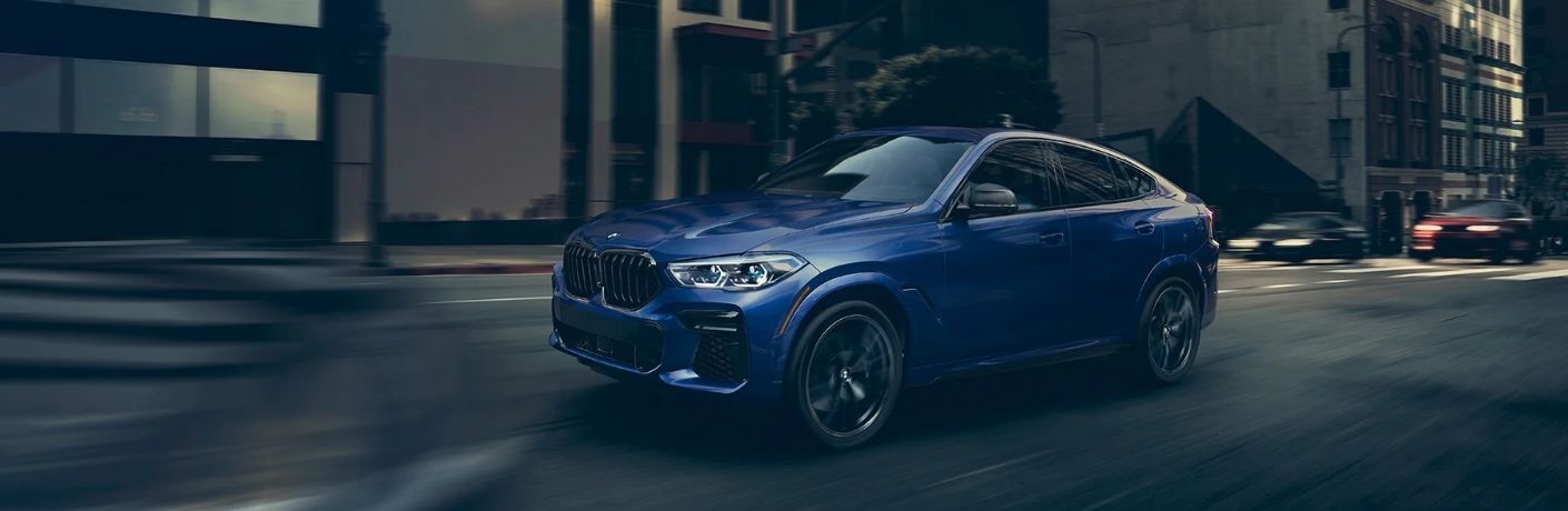 2022 BMX X6 Blue Side and Front View