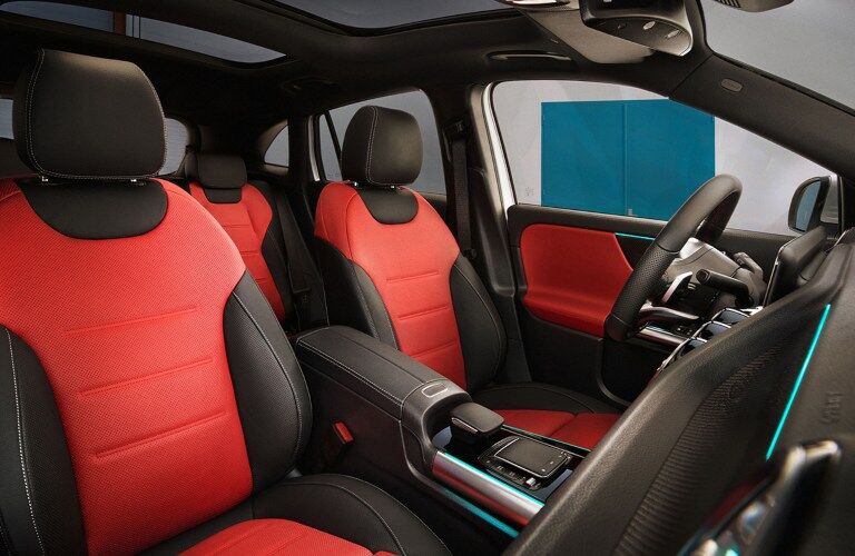 2022 Mercedes-Benz GLA front seats red and black