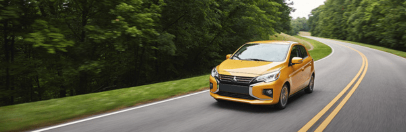 2022 Mitsubishi Mirage on road.