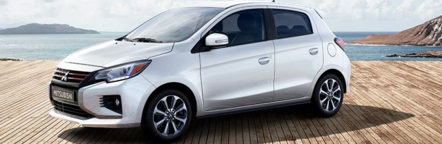 2022 Mitsubishi Mirage Silver Front and Side View