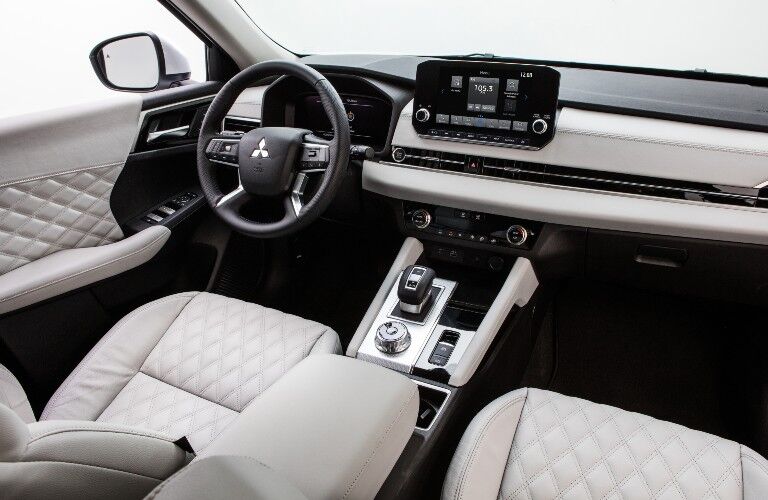 2022 Mitsubishi Outlander interior white front cabin view