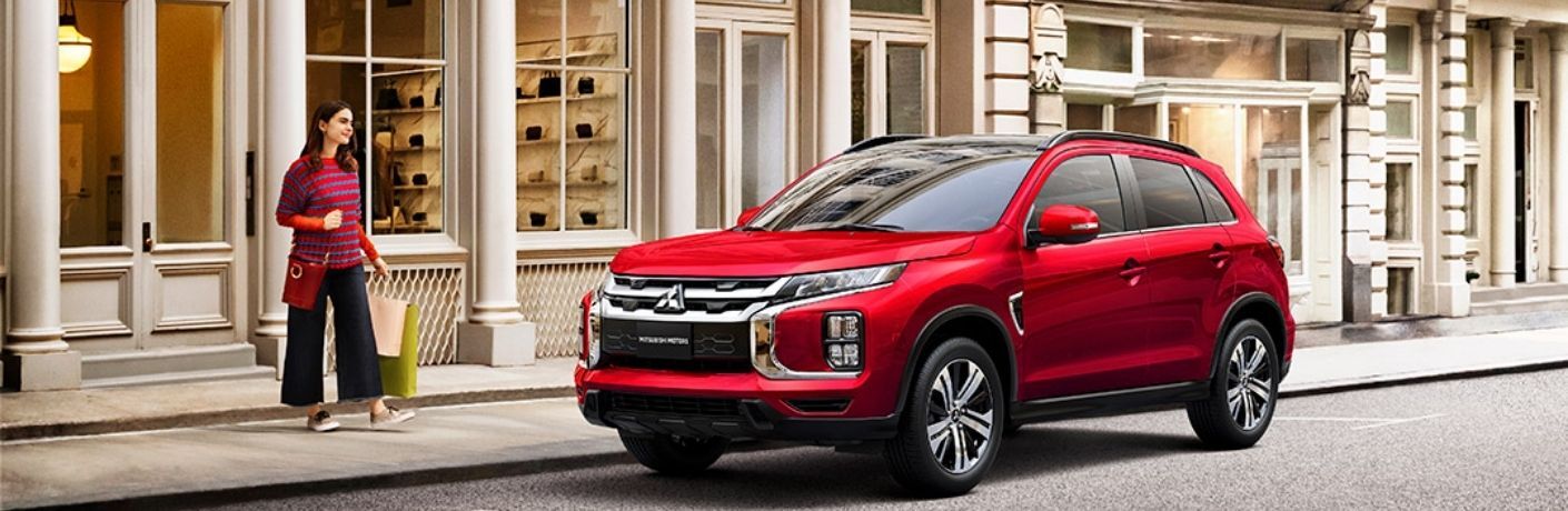 2022 Mitsubishi RVR Red Front and Side View parked on the street