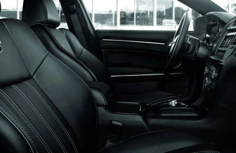 Interior front seating area of the 2022 Chrysler 300 is shown.