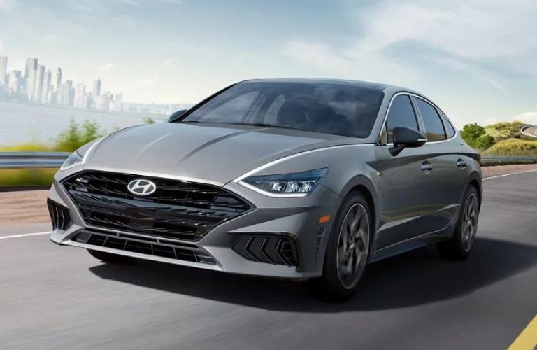A grey 2023 Hyundai Sonata in the city.