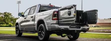 2023 RAM 1500 with swing-open tailgate doors open