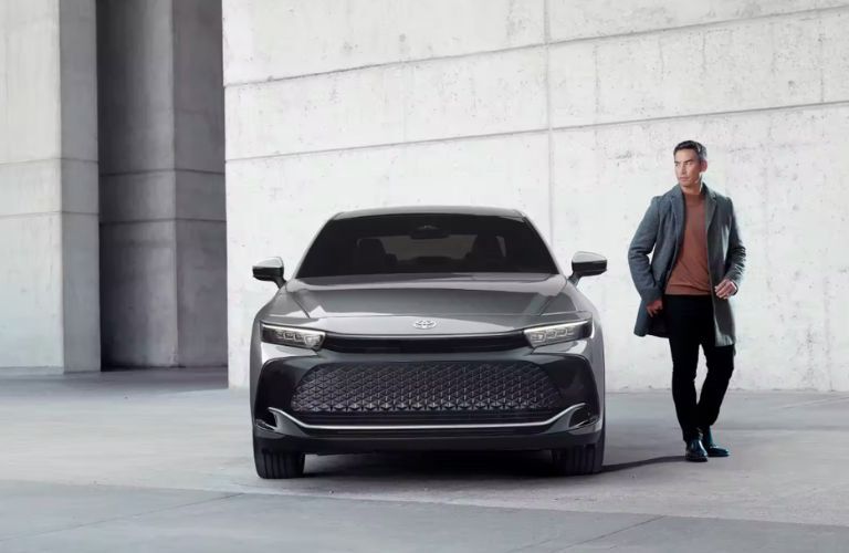 2023 Toyota Crown parked near a building front view image